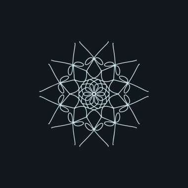 Soyut mavi gri ve siyah mandala logosu. Zarif ve lüks bir sembol için uygun.