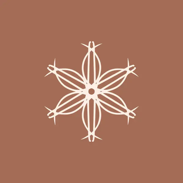 Abstrakt Grädde Och Mocka Brun Blommig Mandala Logotyp Lämplig För — Stock vektor