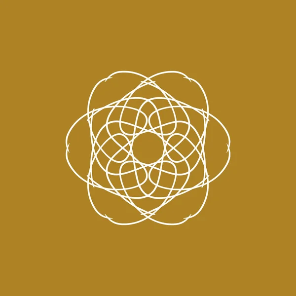Abstracto Blanco Oro Púrpura Logo Mandala Floral Adecuado Para Símbolo — Archivo Imágenes Vectoriales