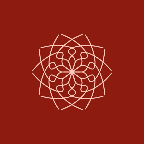 Abstracto Logotipo Mandala Floral Rosa Marrón Adecuado Para Símbolo Ornamental — Archivo Imágenes Vectoriales