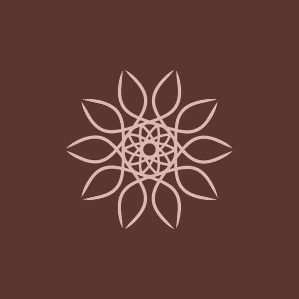 Crema Abstracta Logo Mandala Floral Marrón Adecuado Para Símbolo Ornamental — Archivo Imágenes Vectoriales
