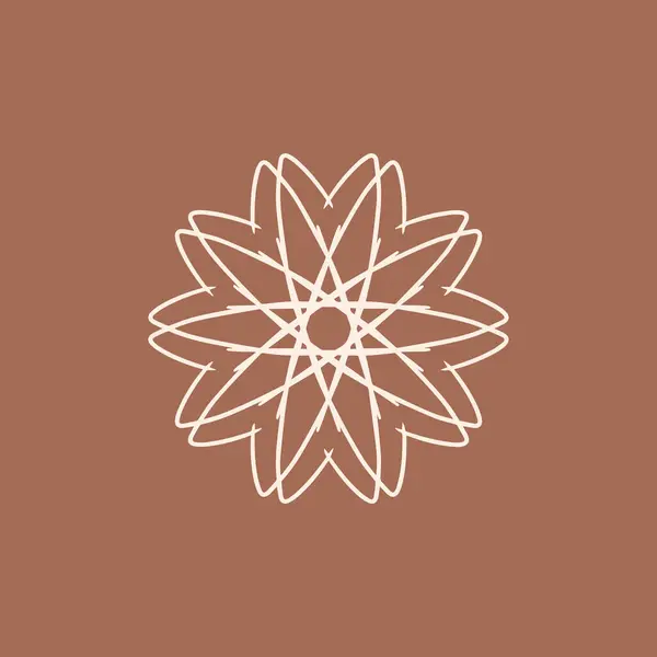 Crema Abstracta Logo Mandala Floral Marrón Moca Adecuado Para Símbolo — Archivo Imágenes Vectoriales