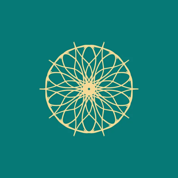Abstracto Amarillo Claro Verde Logotipo Floral Mandala Adecuado Para Símbolo — Archivo Imágenes Vectoriales