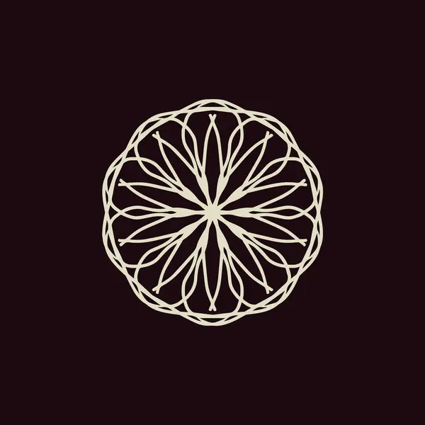Logotipo Abstracto Mandala Floral Gris Claro Marrón Oscuro Adecuado Para — Archivo Imágenes Vectoriales