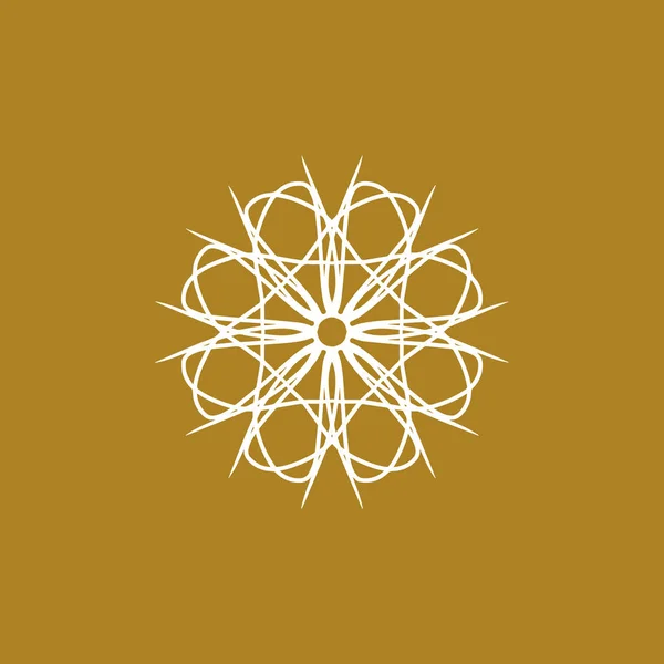 Abstracto Blanco Oro Púrpura Logo Mandala Floral Adecuado Para Símbolo — Archivo Imágenes Vectoriales