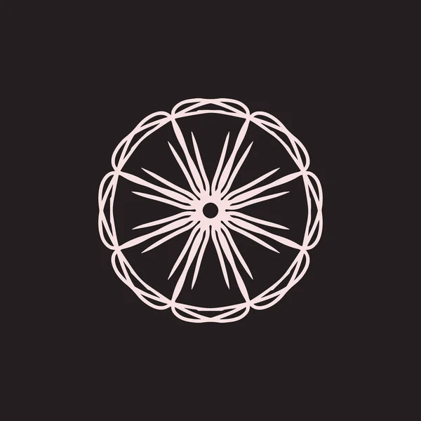 Logotipo Abstracto Mandala Floral Rosa Marrón Oscuro Adecuado Para Símbolo — Archivo Imágenes Vectoriales