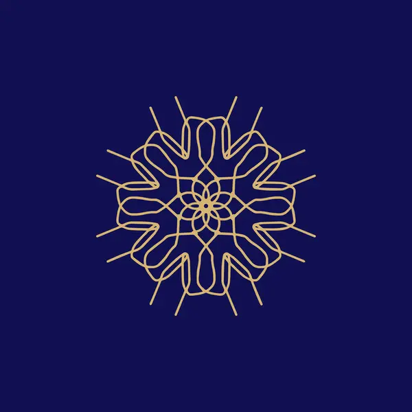 Logo Abstrak Floral Mandala Emas Dan Laut Cocok Untuk Elegan - Stok Vektor