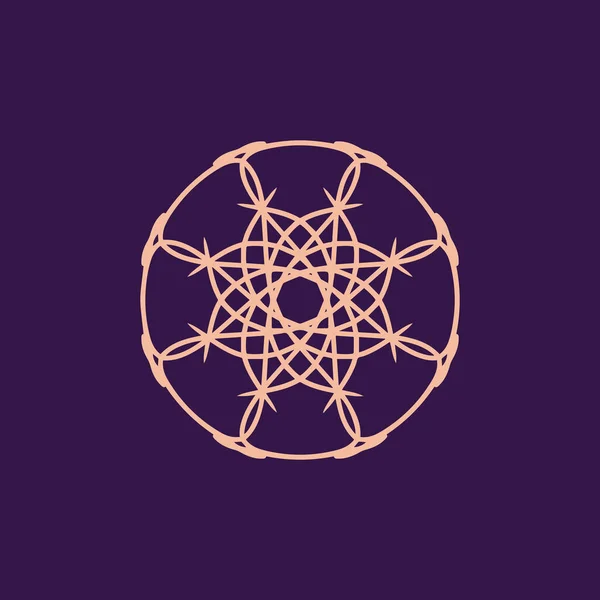 Logotipo Abstracto Mandala Floral Rosa Púrpura Oscuro Adecuado Para Símbolo — Archivo Imágenes Vectoriales