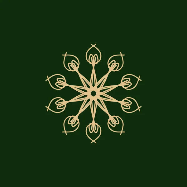 Abstrato Ouro Verde Escuro Logotipo Mandala Floral Apropriado Para Símbolo —  Vetores de Stock