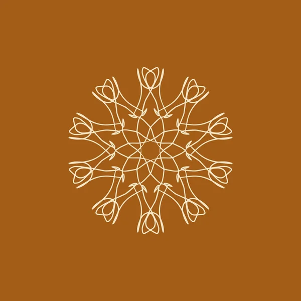 Abstrato Creme Chocolate Marrom Logotipo Mandala Floral Apropriado Para Símbolo —  Vetores de Stock