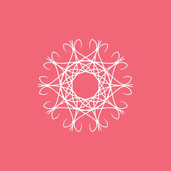 抽象的白色和粉红色的花曼陀罗标志 适用于典雅奢华的装饰符号 — 图库矢量图片