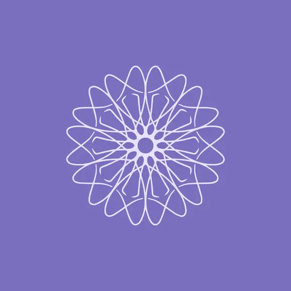 Logotipo Abstracto Mandala Floral Blanco Púrpura Adecuado Para Símbolo Ornamental — Archivo Imágenes Vectoriales