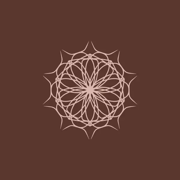 Crema Abstracta Logo Mandala Floral Marrón Adecuado Para Símbolo Ornamental — Archivo Imágenes Vectoriales