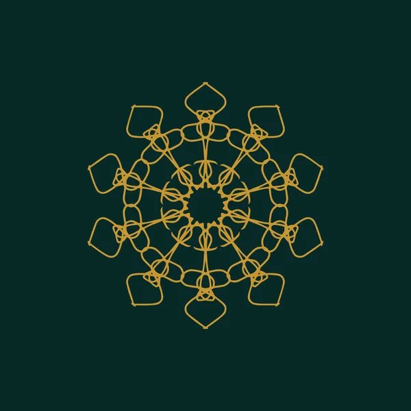 Abstrato Amarelo Verde Escuro Logotipo Mandala Floral Apropriado Para Símbolo — Vetor de Stock