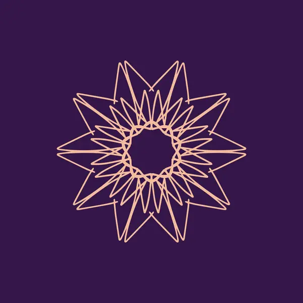 抽象的粉红色和深紫色的花曼陀罗标志 适用于典雅奢华的装饰符号 — 图库矢量图片