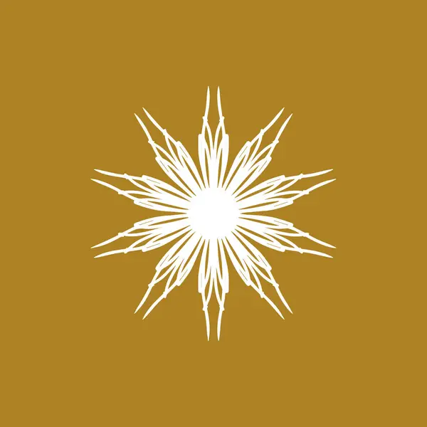 Abstraktes Weiß Und Gold Lila Florales Mandala Logo Geeignet Für — Stockvektor