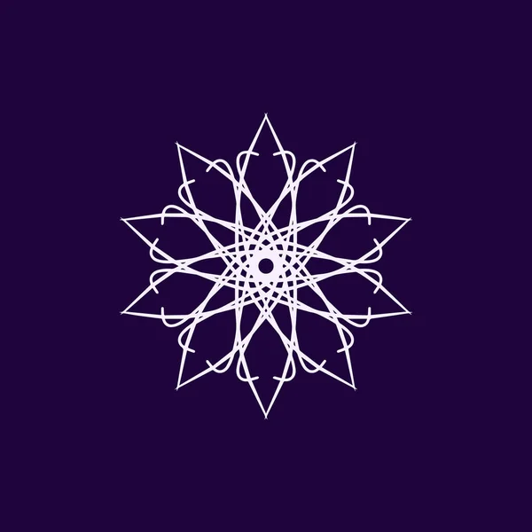Logotipo Abstracto Mandala Floral Blanco Púrpura Adecuado Para Símbolo Ornamental — Archivo Imágenes Vectoriales