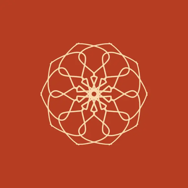 Crema Abstracta Logo Mandala Floral Marrón Naranja Adecuado Para Símbolo — Archivo Imágenes Vectoriales