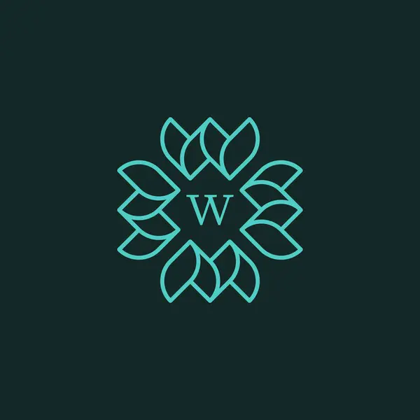 Počáteční Písmeno Květinové Ornamentální Logo Rámečku — Stockový vektor