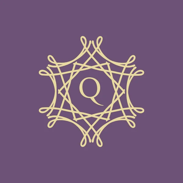 Початкова Літера Квітковий Орнаментальний Рамковий Логотип Кордону — стоковий вектор