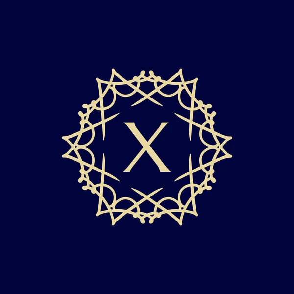 Первоначальная Буква Цветочные Декоративные Рамки Круга Логотип — стоковый вектор