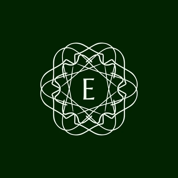 Początkowa Litera Kwiatowy Ozdobny Obramowanie Okrąg Logo — Wektor stockowy
