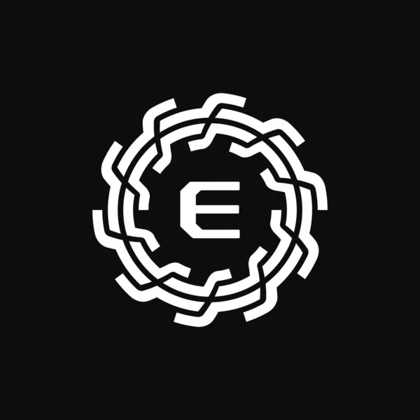 Élégante Premium Lettre Initiale Symétrique Technologie Logo Floral — Image vectorielle