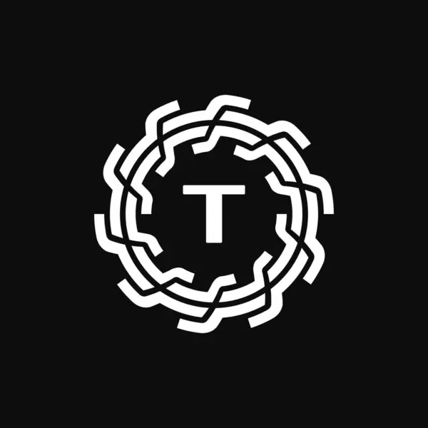 Elegante Und Hochwertige Anfangsbuchstaben Symmetrische Technologie Florales Logo — Stockvektor