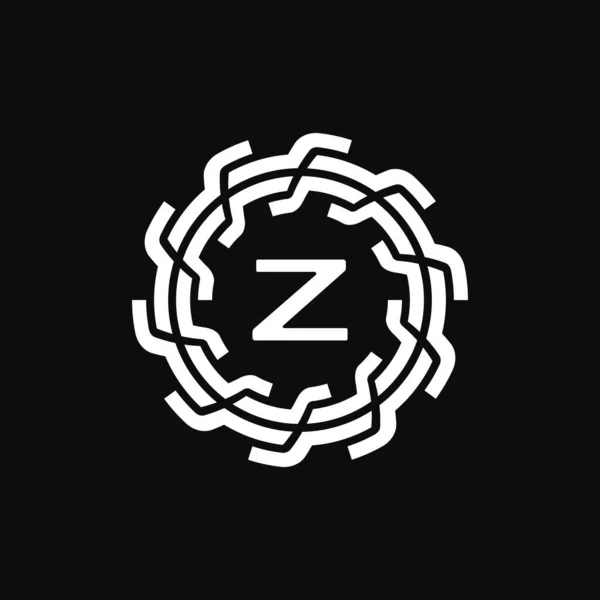 雅致而优质的首字母Z对称科技花卉标志 — 图库矢量图片
