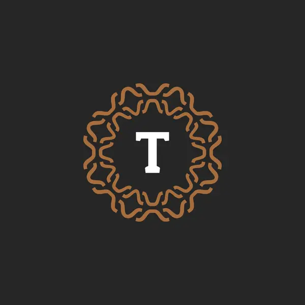 首字母T装饰边框标志 — 图库矢量图片