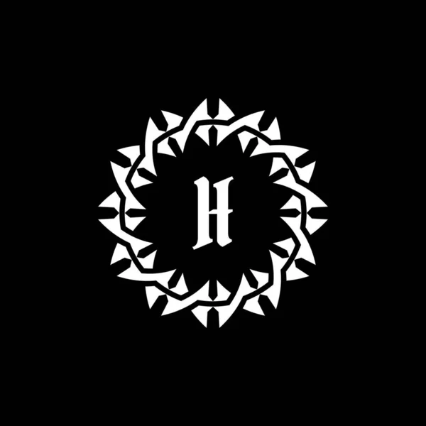 Первоначальная Буква Орнаментальная Рамка Логотипа Круга — стоковый вектор