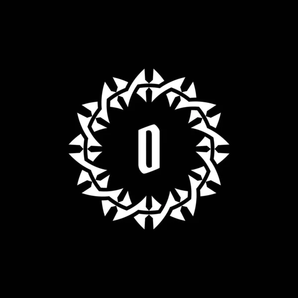 Harf Süslemeli Sınır Çember Çerçeve Logosu — Stok Vektör