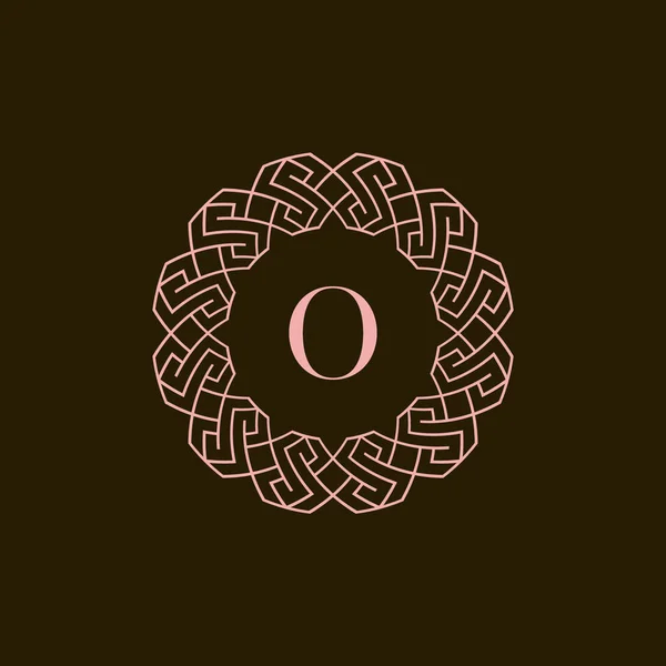 Первоначальная Буква Орнаментальная Рамка Логотипа Круга — стоковый вектор