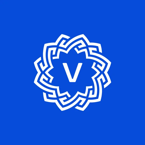Lettera Iniziale Bordo Ornamentale Cerchio Cornice Logo — Vettoriale Stock