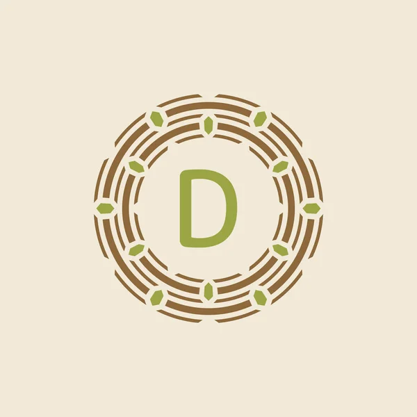Αρχικό Γράμμα Λογότυπο Διακοσμητικού Πλαισίου Κύκλου — Διανυσματικό Αρχείο