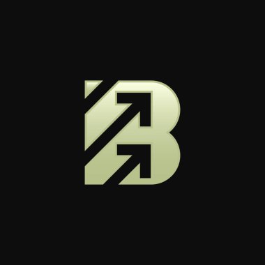 süslü, zarif ve modern harf B ok yönü logosu