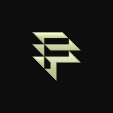 süslü, zarif ve modern harf F ok yönü logosu