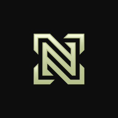 süslü, zarif ve modern harf N ok yönü logosu