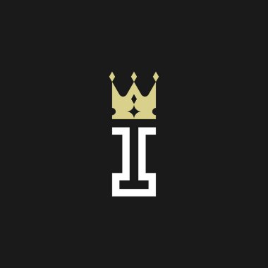 Modern zarif harf Kraliyet logosunu taçlandırıyorum.