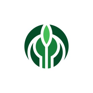 Modern ve Zarif harf O yaprak ya da yapraklar logo
