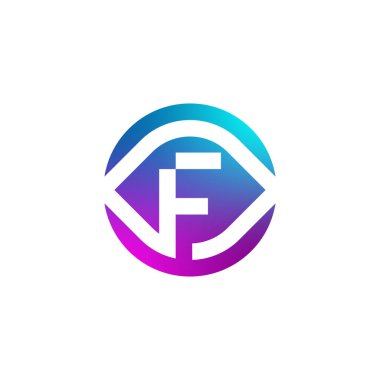 İlk harf F modern göz görme logosu