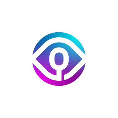 İlk harf Q modern göz görme logosu