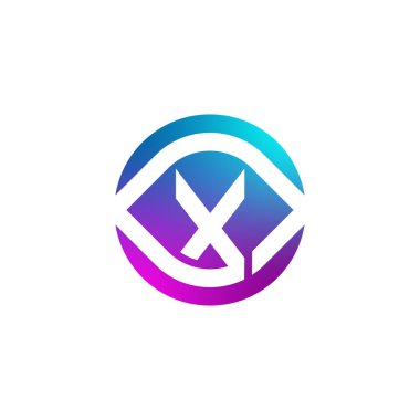 İlk harf X modern göz görme logosu