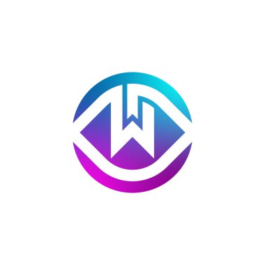 İlk harf W Modern göz görme logosu
