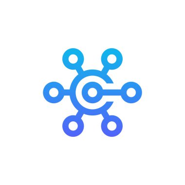 modern ve sofistike harf C ağ bağlantısı dijital elektronik