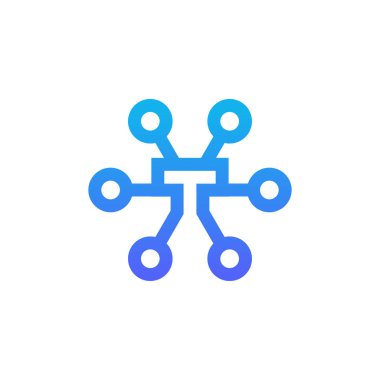 modern ve sofistike harf T ağ bağlantısı dijital elektronik