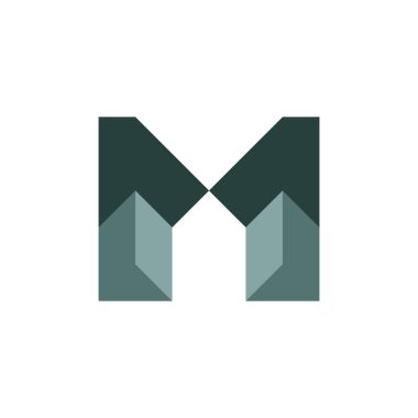 Modern ve Düz harf M ev inşaat logosu