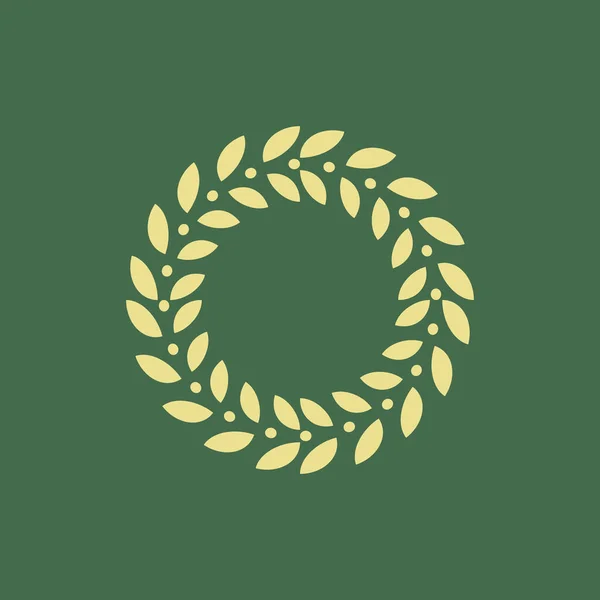 Luxury Circular Ornamental Wheat Frame Emblem — Stock Vector