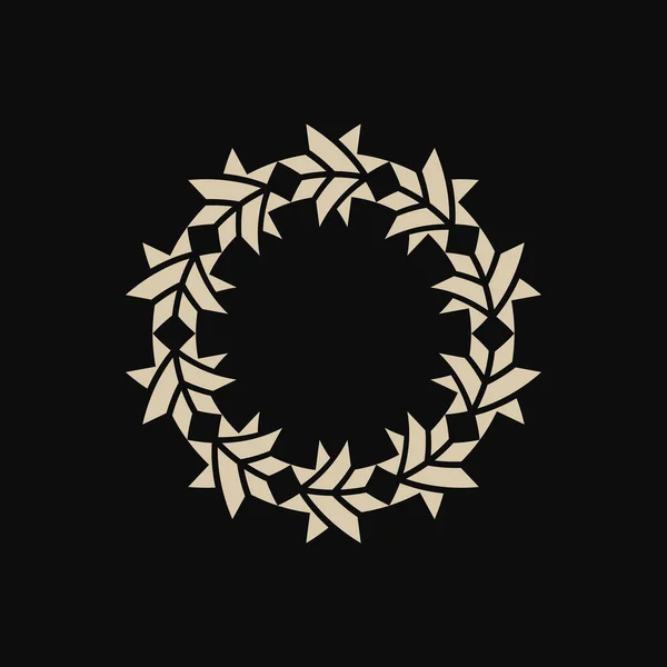 Emblema Marco Floral Ornamental Circular Lujo — Archivo Imágenes Vectoriales