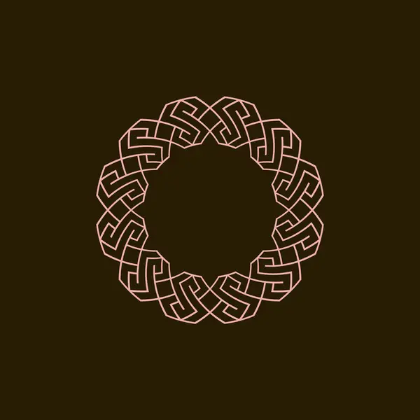 Elegant Cirkulär Dekorativ Ram Emblem — Stock vektor
